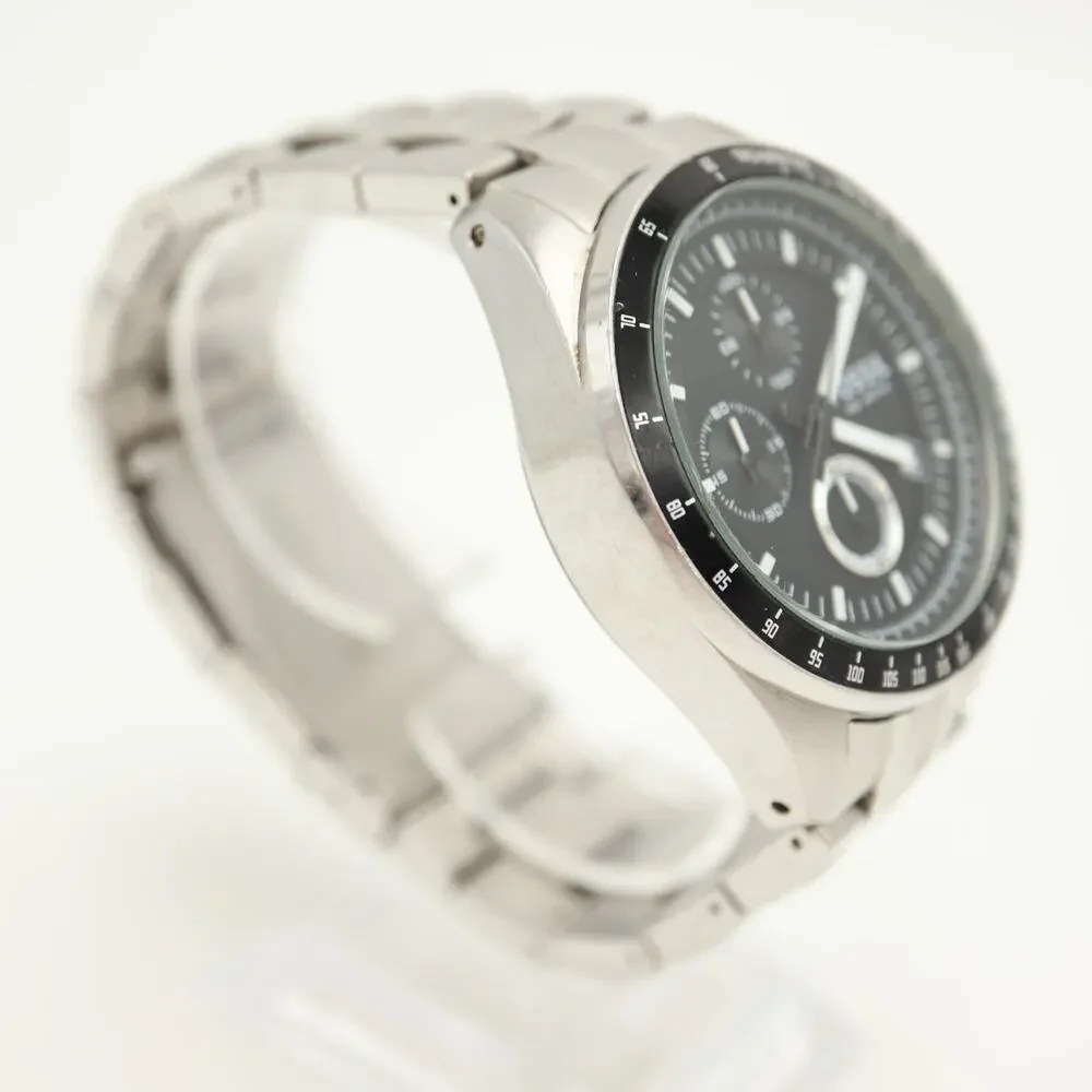 Fossil Decker Men's 42mm Chronograph Watch Silver Black Steel CH2600 New Battery